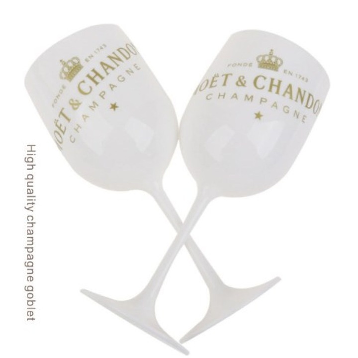 Jormftte pohárkészlet, műanyag pezsgőspoharak, fehér, 6x20cm