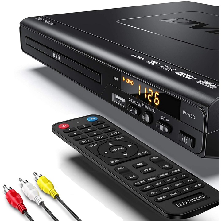 Blu-Ray плейър Mmgoqqt, 1080p, Bluetooth, USB, за дома