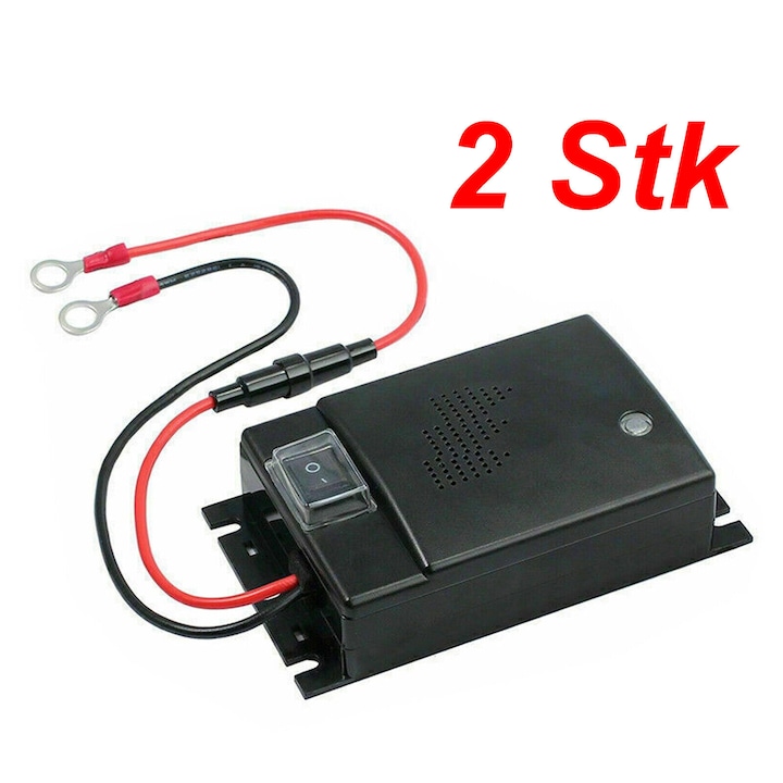 Dispozitiv de alungare animale, 12V, design compact, 9.5x6.5x2.7cm, negru