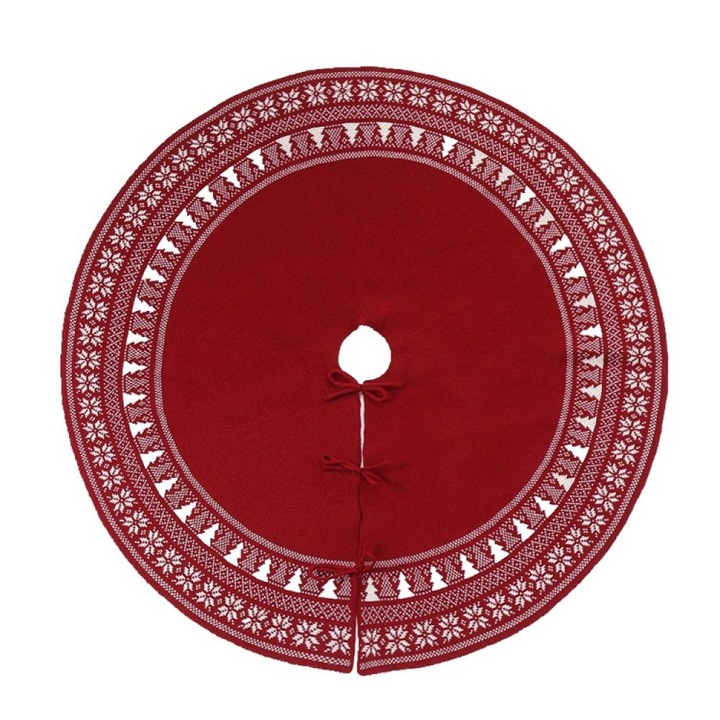 Fusta pentru brad de Craciun, tricotata, 122cm