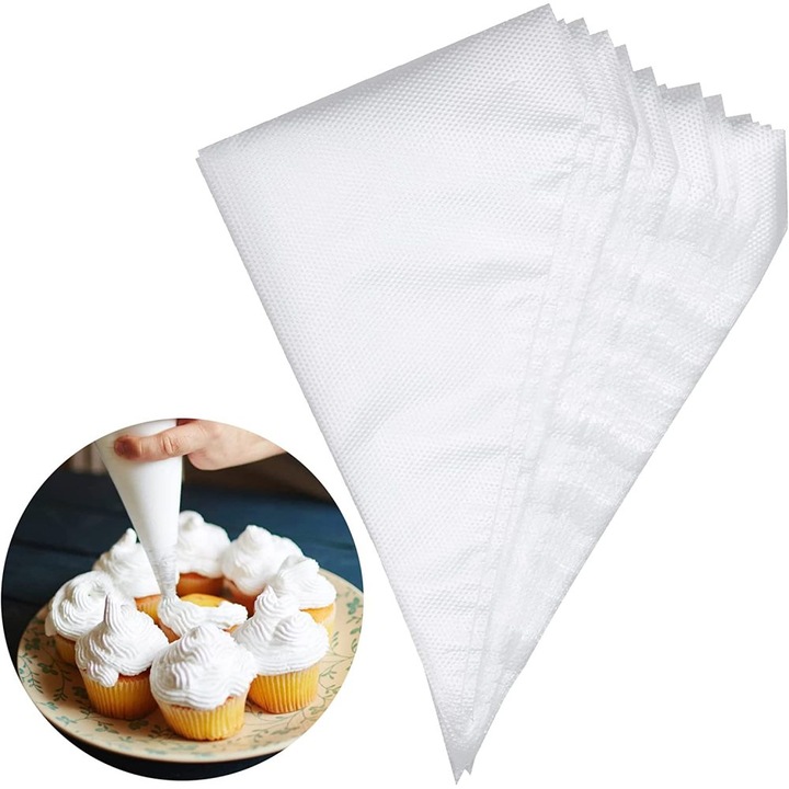 Set 100 pungi patiserie, QttvbTna, 19x31cm, transparent