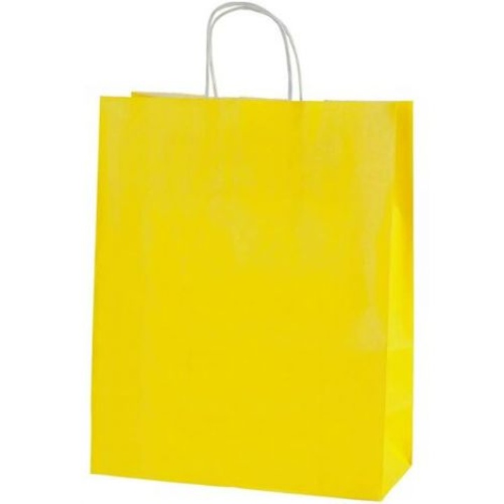 10 db környezetbarát papír ajándéktasak, QttvbTna, Sárga, 21x13x8cm