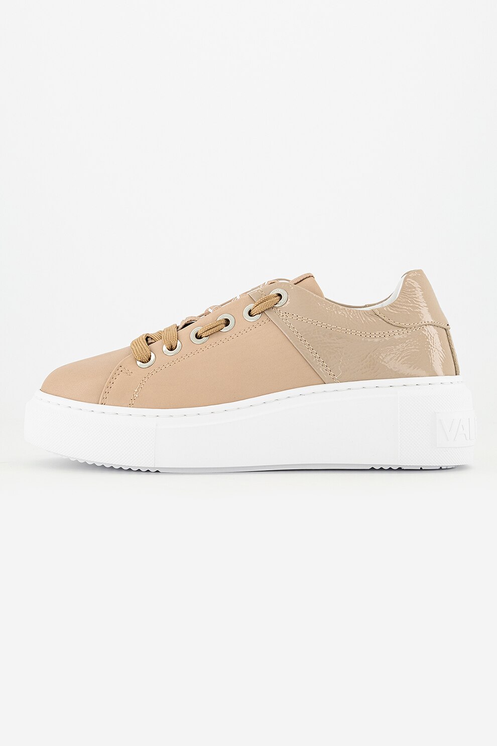 Valentino, Pantofi sport low-cut din piele, Roz prafuit, 36