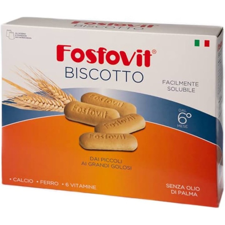 Biscuiti Fosfovit cu vitamine si saruri minerale, 500 g, de la 6 luni