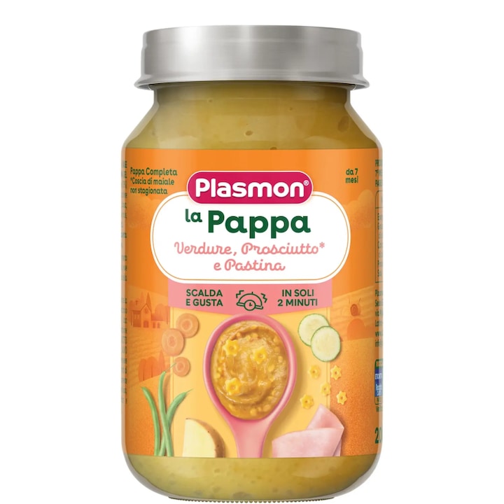 Meniu Plasmon cu prosciutto cu legume si paste, 200g