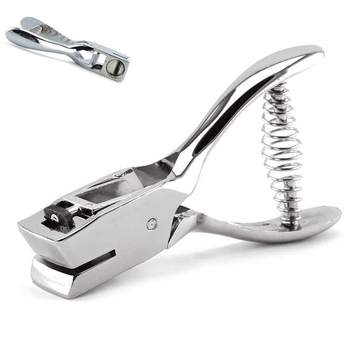 Jormftte kézi perforátor személyi igazolványokhoz, robusztus kialakítás, 15x3 mm-es nyílásméret, tartós cinkötvözet