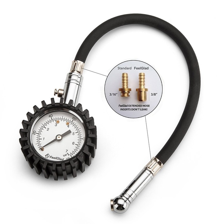 Manometru de presiune pentru anvelope Enforose, rezistent, varf extins, design fara baterie, pentru masini, motociclete si camioane