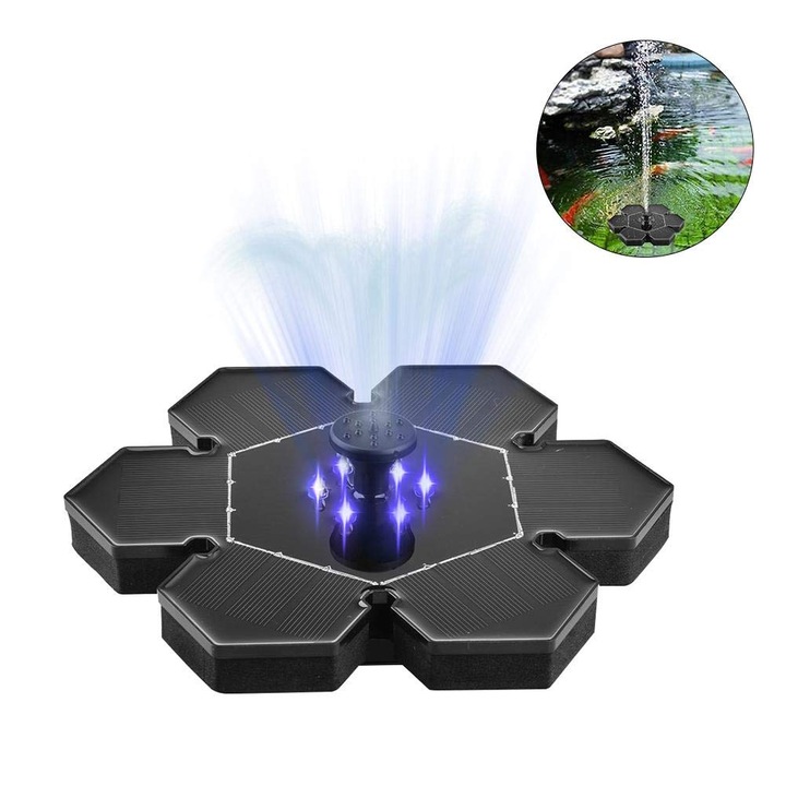 Fantana solara pentru gradina cu design trifoi norocos, ecologic, 30x45cm