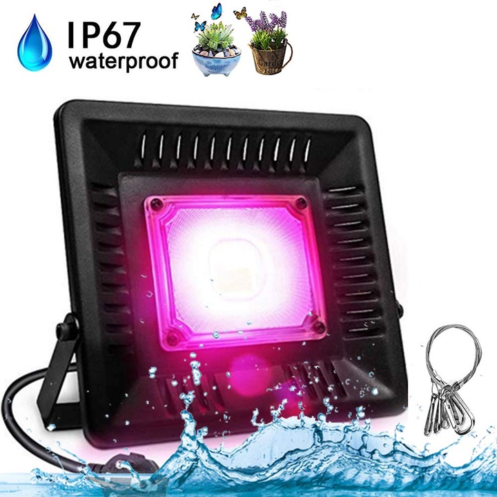 LED lámpa növénytermesztéshez, 150W, teljes spektrum, vízálló, 38x80cm