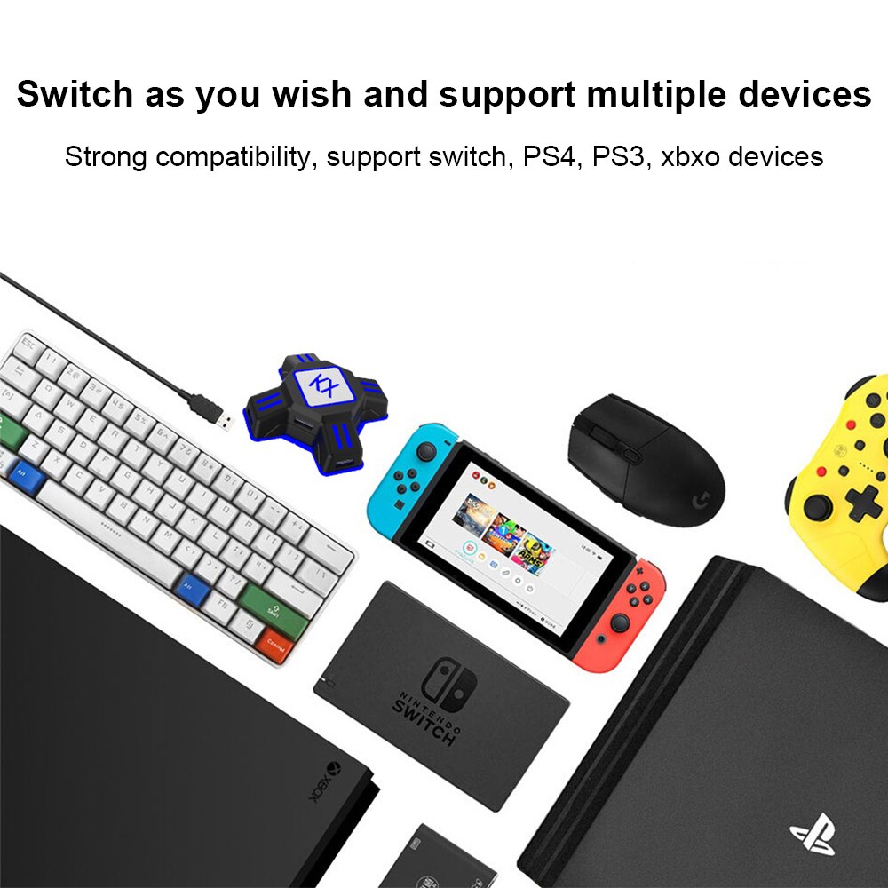 Nintendo Switch PS4 PS3 Adaptor convertor pentru tastatura si mouse, compatibil Nintendo