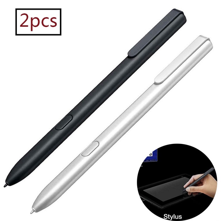 Set 2 Pixuri Stylus Bizaical, negru si alb, pentru Samsung Galaxy Tab S3 T820/T825