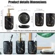 Set 4 Accesorii Baie, Cozevdnt, Ceramica, Dispenser Sapun, Suport Periute, Sapuniera, Negru/Auriu