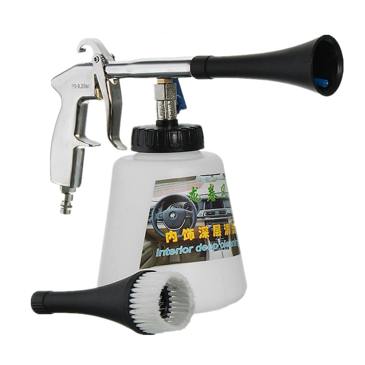 Pistol de curatare cu aer comprimat pentru interior si exterior, Plastic, Alb