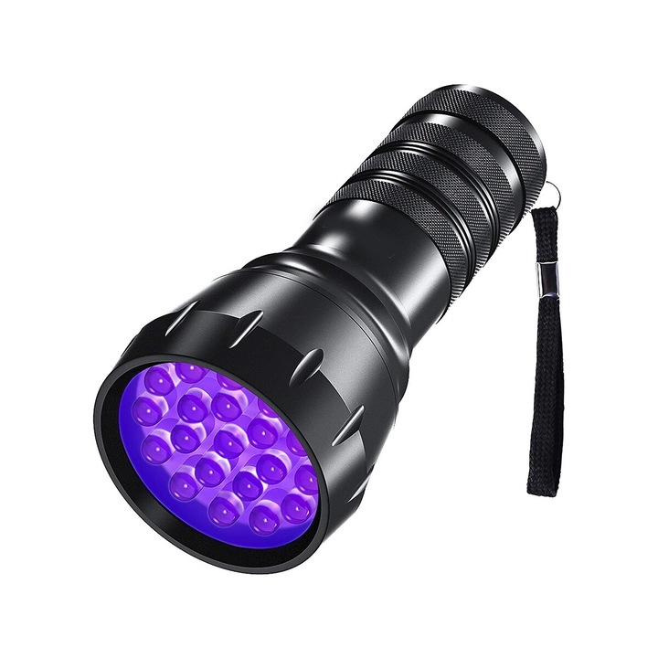 Cozevdnt UV фенерче, разпознаване на кучешка урина, 21 светодиода, 395 nm, преносимо, черно