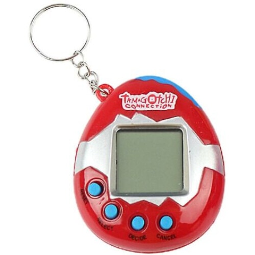 Jucarie electronica Tamagochi, Plastic, Stil retro, Digital, Alb