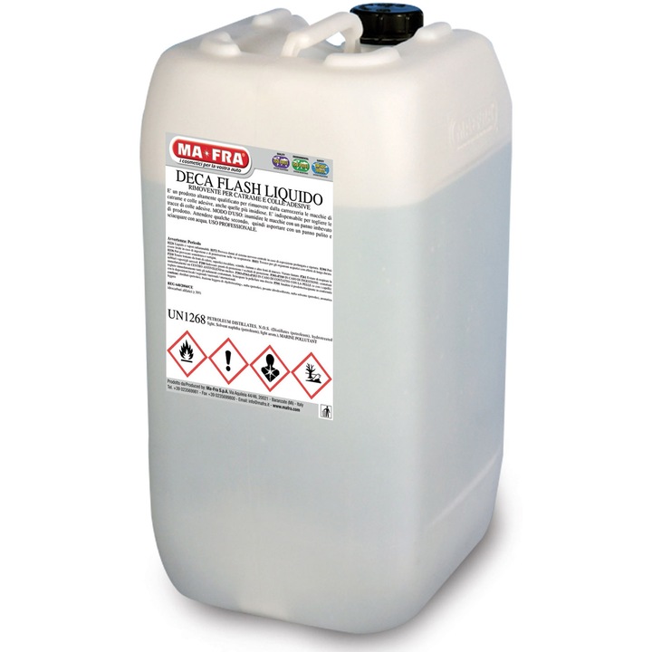 Solvent profesional caroserii MA-FRA Deca Flash 4 cu efect ultra-rapid pentru adezivi, smoala, bitum, gudron, 4.5L