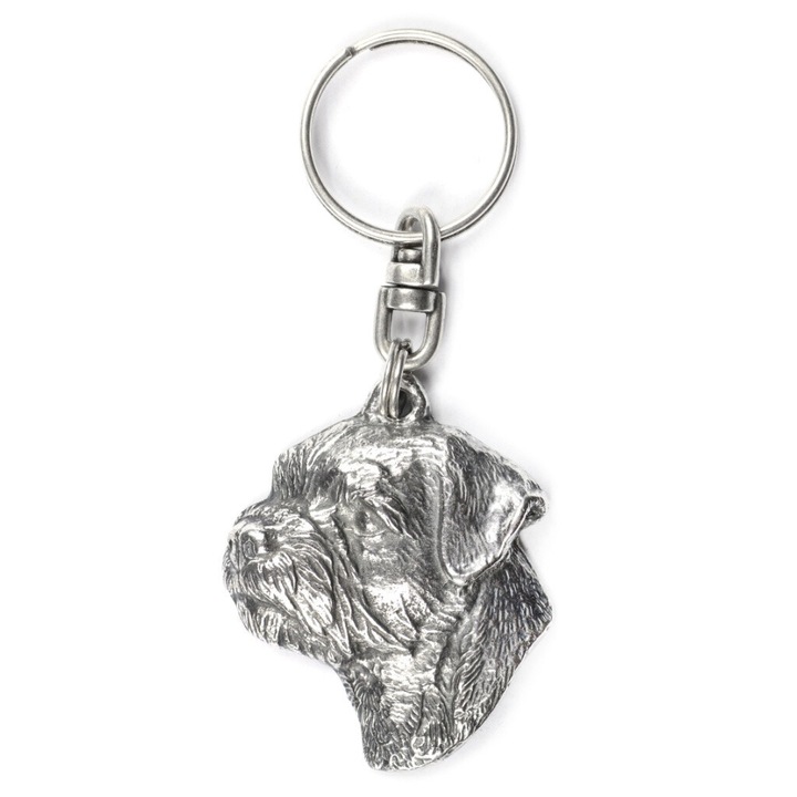 Breloc Art-Dog Border Terrier, placat cu argint, pentru geanta sau rucsac