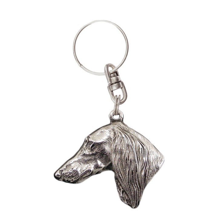 Breloc Art-Dog Saluki, Pandantiv argintat, pentru geanta sau rucsac