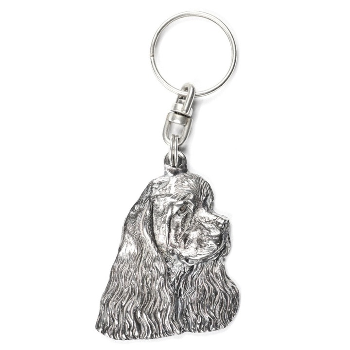 Breloc Art-Dog Cocker Spaniel American, placat cu argint, pentru chei sau decor geanta