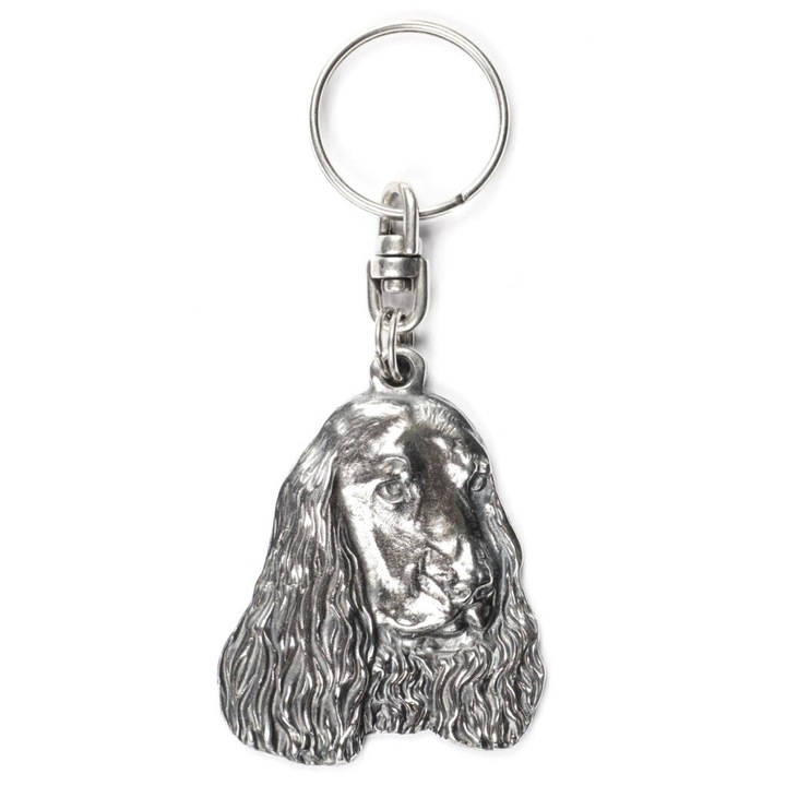 Breloc Cocker Spaniel englez, Art-Dog, metal argintat, pentru geanta sau rucsac