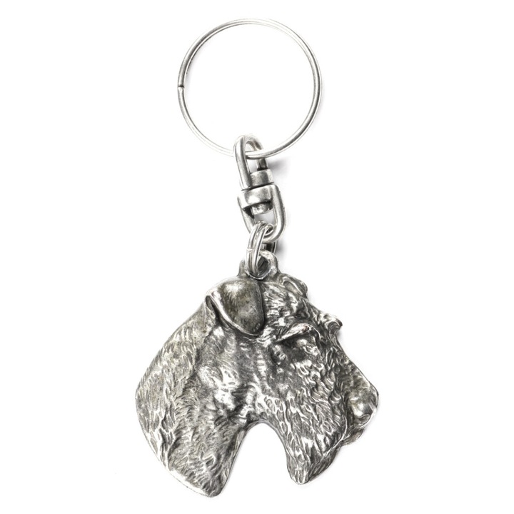 Foxterrier Drót - Ezüstözött kutya medál, táska dekoráció, hátizsák medál Art-Dog márkától