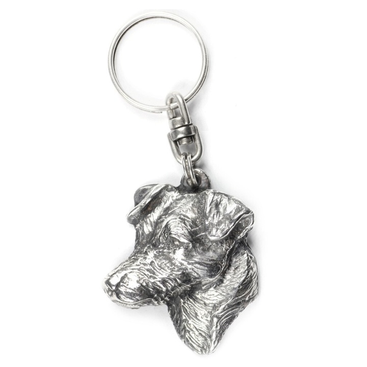 Kulcstartó Jack Russell Terrier Art-Dog, ezüstözött fém, táskára vagy hátizsákra