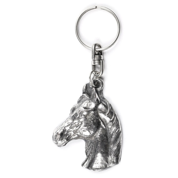 Breloc pentru chei, Art-Dog, Cal de rasa australian, Aluminiu, Placat cu argint, Argintiu