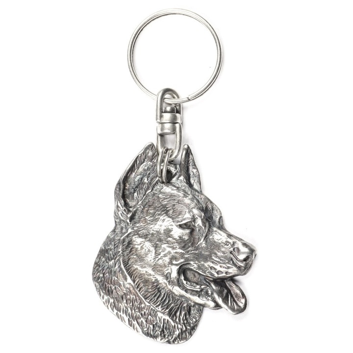 Breloc Art-Dog Berger de Beauce, aliaj ZnAl, placat cu argint, pentru geanta sau rucsac