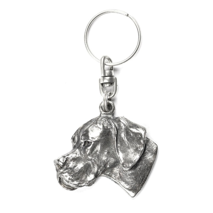 Breloc Art-Dog Pointer englezesc, aliaj ZnAl placat cu argint, pentru geanta sau rucsac