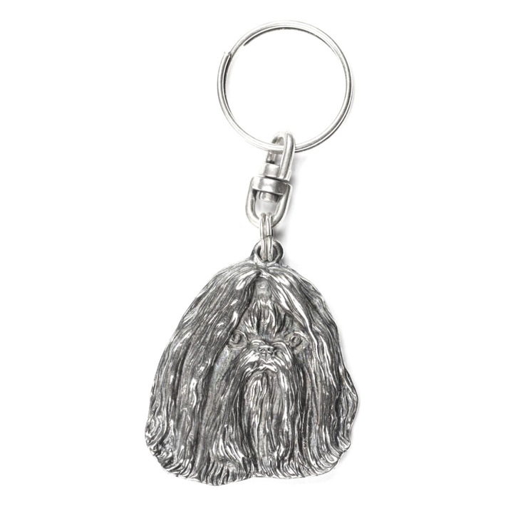 Breloc Art-Dog Shih Tzu, pandantiv placat cu argint, pentru geanta sau rucsac