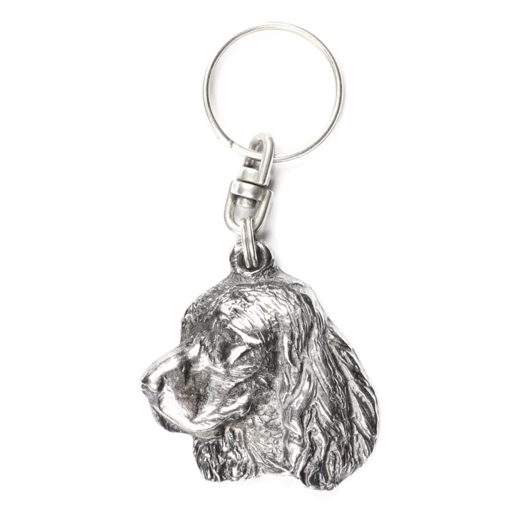 Art-Dog Welsh Springer spániel kulcstartó, ZnAl ötvözet, ezüstözött, táskára vagy hátizsákra