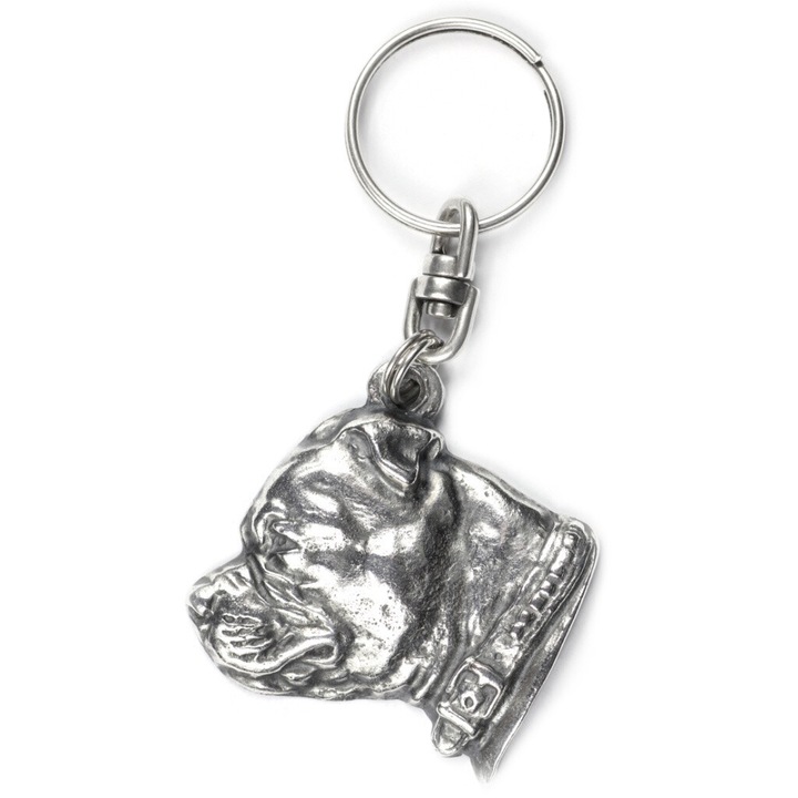 Art-Dog Staffordshire Bull Terrier II kulcstartó, ezüstözött, táskára vagy hátizsákra