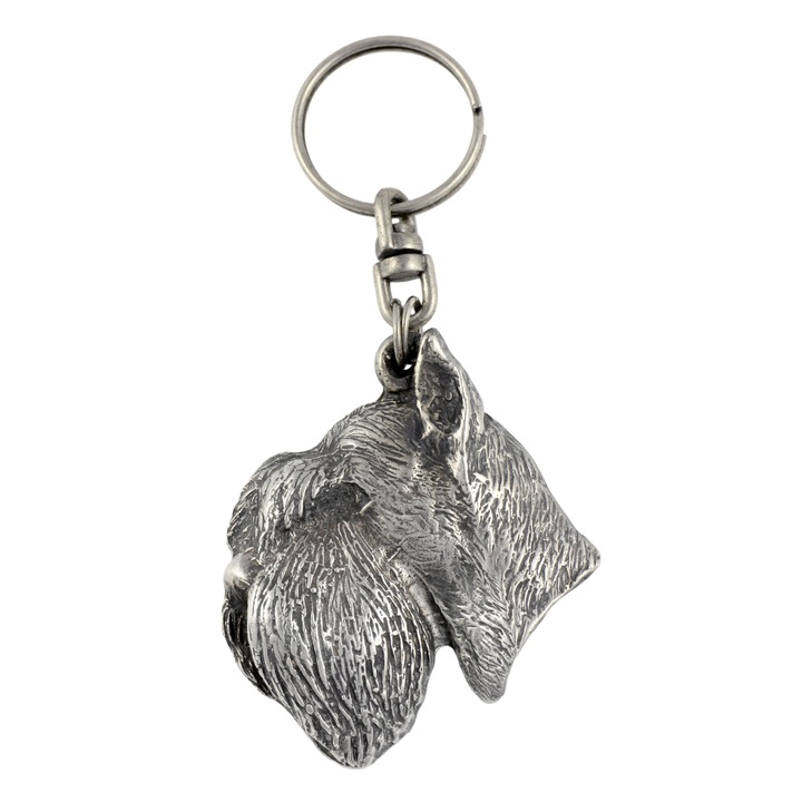 Art-Dog Schnauzer kulcstartó, ezüstözött, táskára vagy hátizsákra