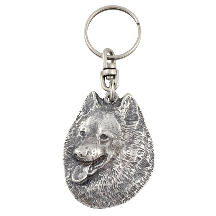Breloc Art-Dog Spitz, Pandantiv placat cu argint, pentru geanta sau rucsac