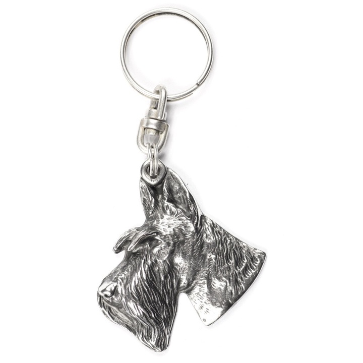 Breloc Terrier Scotian, Art-Dog, Metal Argintat, Decorativ, Placat cu Argint