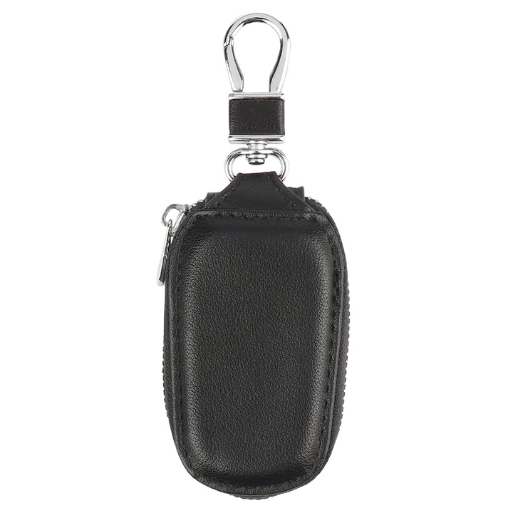 Breloc auto protector din piele, Zeaicos, design cu fermoar, multicolor, 14x5x3cm, set 1 bucata