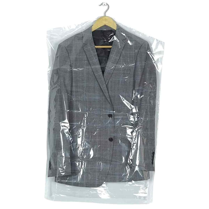 Set 50 Huse de Protectie pentru Haine, Rezistente la Apa, Transparent, Plastic, 100x60cm