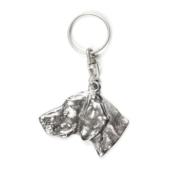 Breloc Art-Dog Weimaraner, placat cu argint, pentru geanta sau rucsac