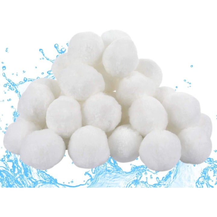 Bile filtrante din fibra pentru piscina, 700g, alb