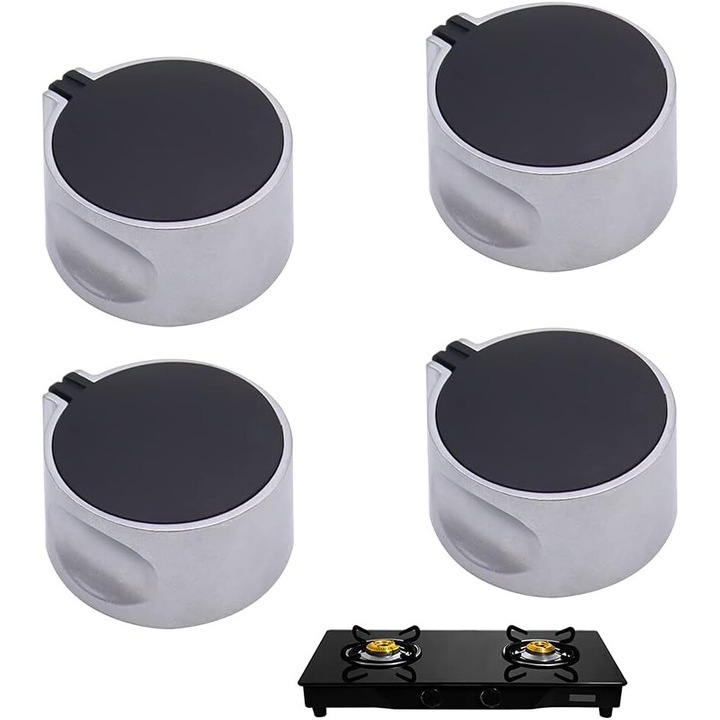 Buton de aragaz, AMRINUGL, design modern, prindere confortabila, negru