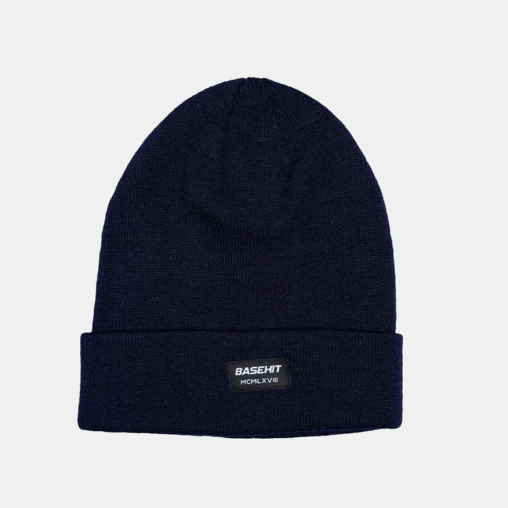 Caciula Unisex BASEHIT Classic, elastica, bleumarin, One size