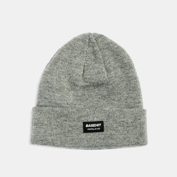 Caciula Unisex BASEHIT Classic, elastica, 100% Acrilic, Gri, One size