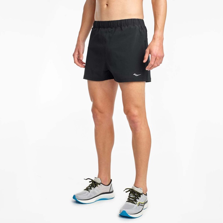 Pantaloni sport barbati SAUCONY RUNNING ROAD 3'' NEGRU poliester, Negru