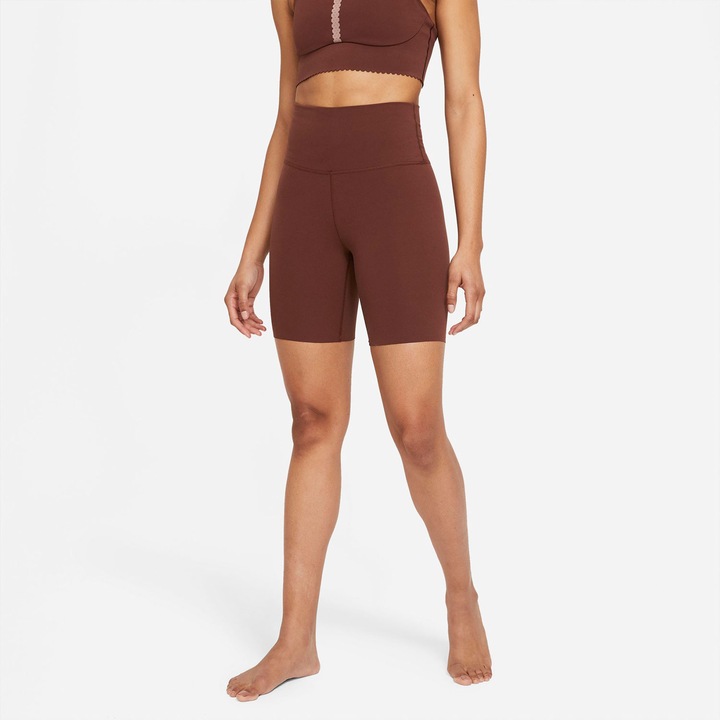 Pantaloni scurti sport dama, Nike, Poliamida, Maro