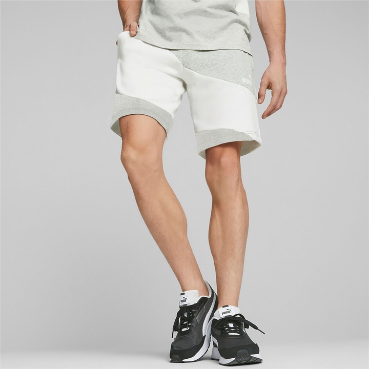 Pantaloni sport barbati PUMA POWER CAT 9" SHORT GRI material reciclat, Gri
