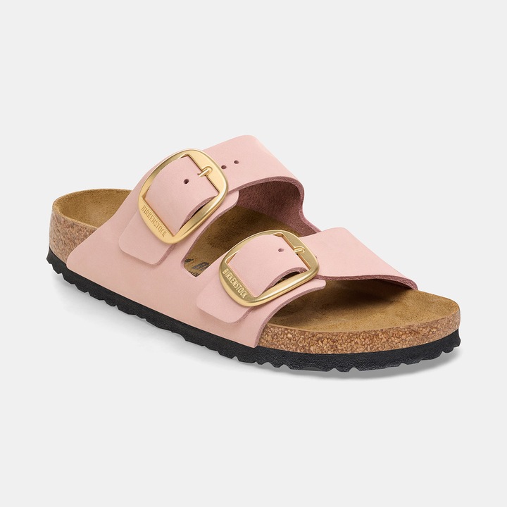 Papuci Birkenstock, Piele Nabuc/Pluta, Roz, Roz, 38
