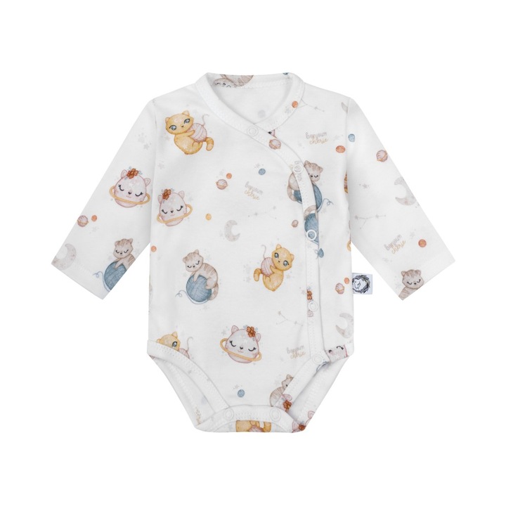 Body hosszu ujjal - macskak, Bonjour Cherie, pamut, tobbszinu, Többszínű