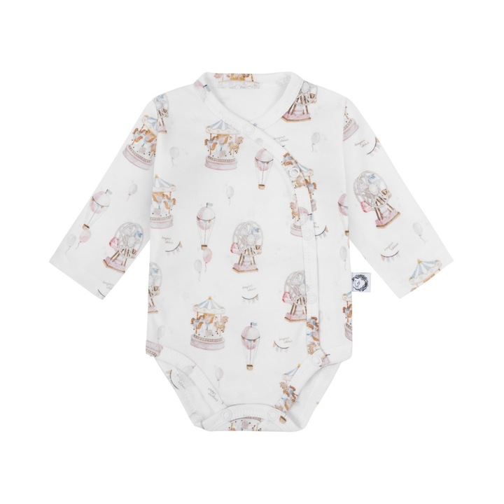 Body cu maneca lunga - Lunapark, Bonjour Cherie, Bumbac, Multicolor, Multicolor