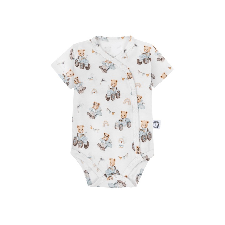 Body rövid ujjal - traktorok, Bonjour Cherie, pamut, többszínű, Többszínű