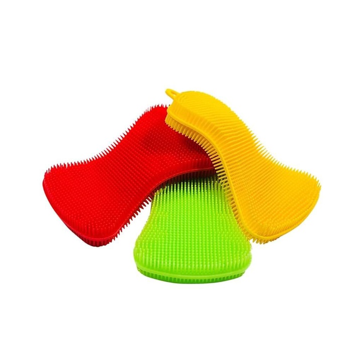 Burete de bucatarie din silicon, Enforose, antibacterian, rezistent la caldura, 100% grad alimentar